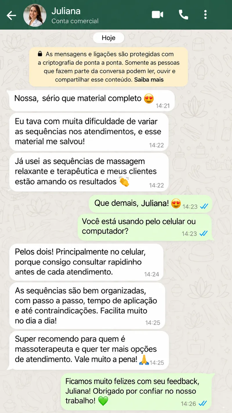 Depoimento da Juliana no WhatsApp